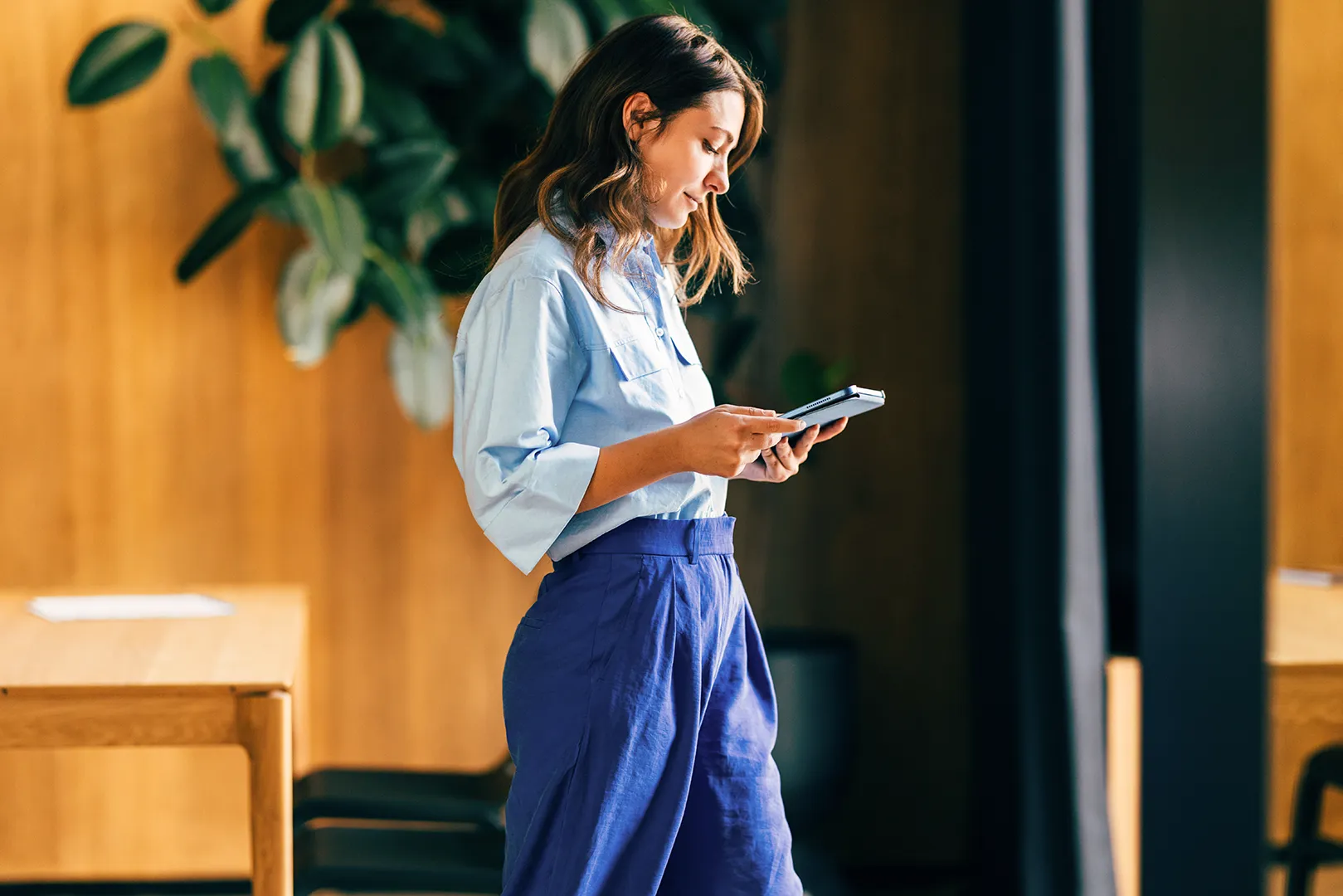 businesswoman on ipad