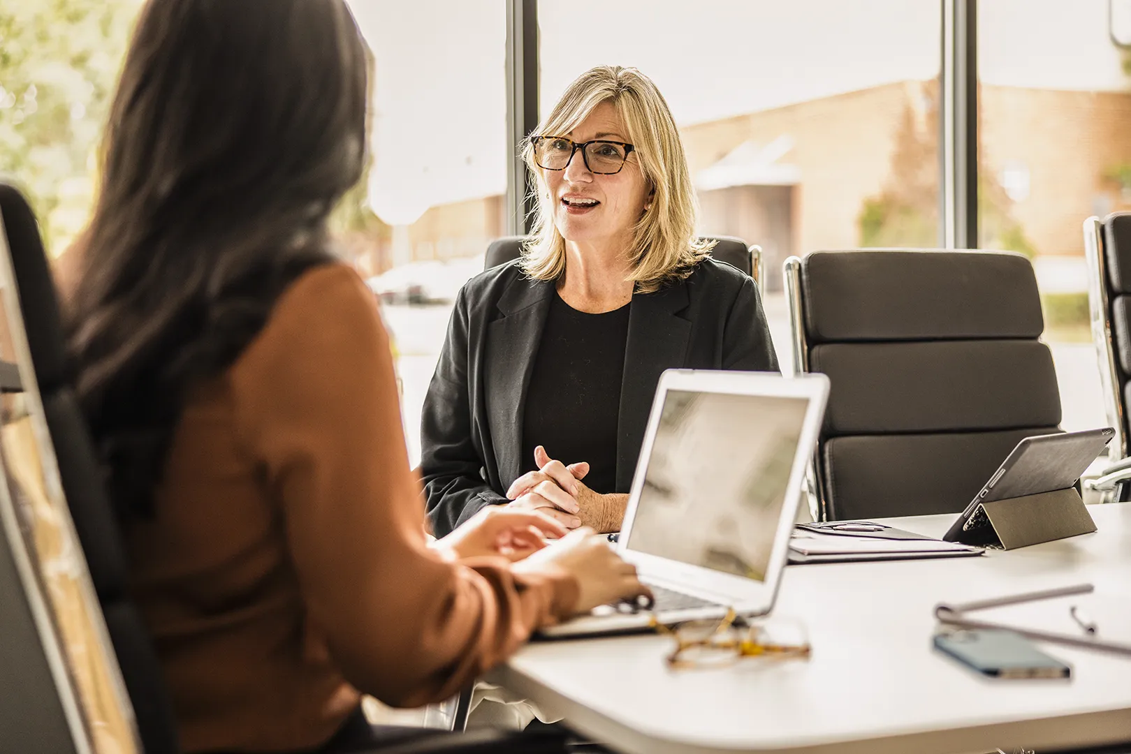 businesswomen meeting office