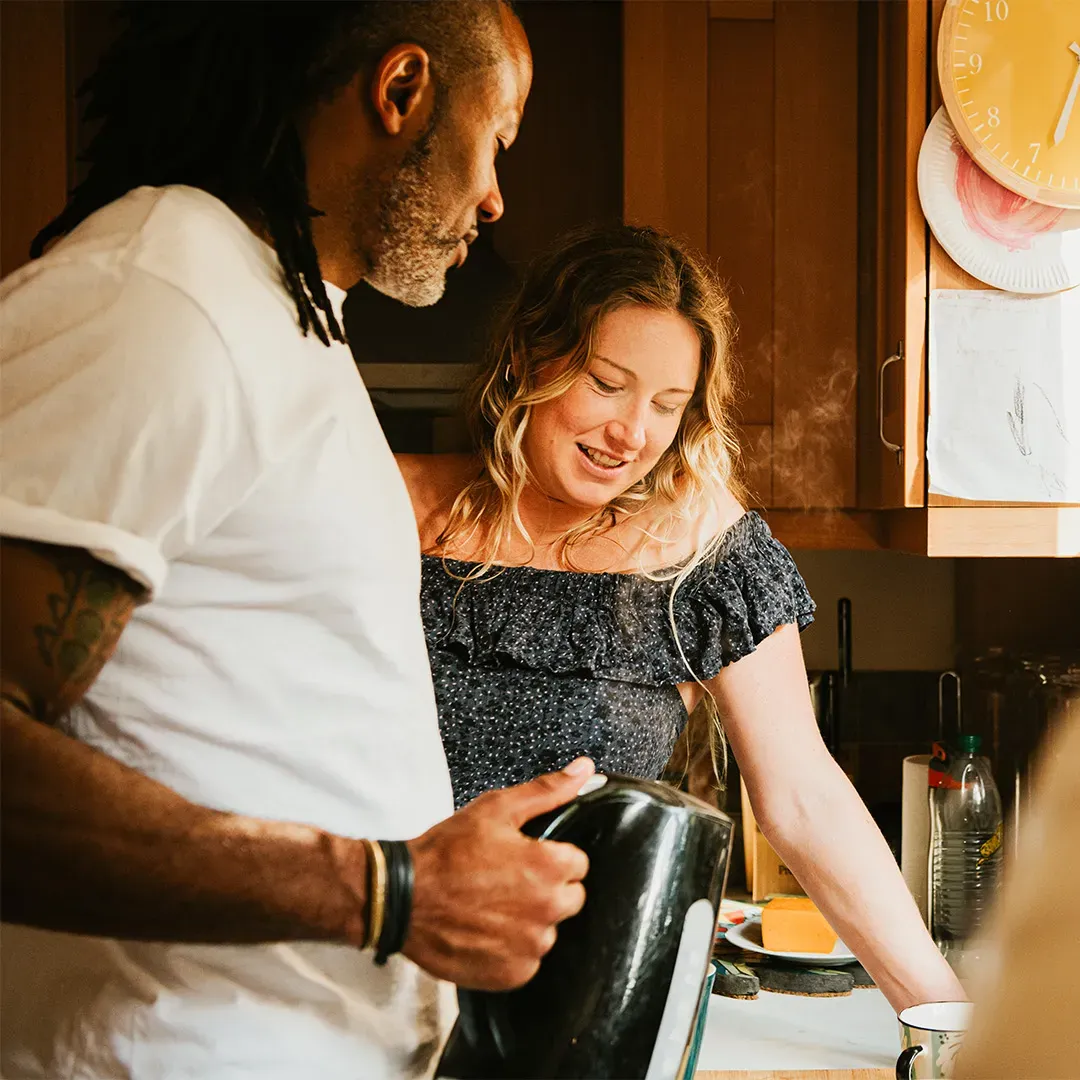 couple in kitchen