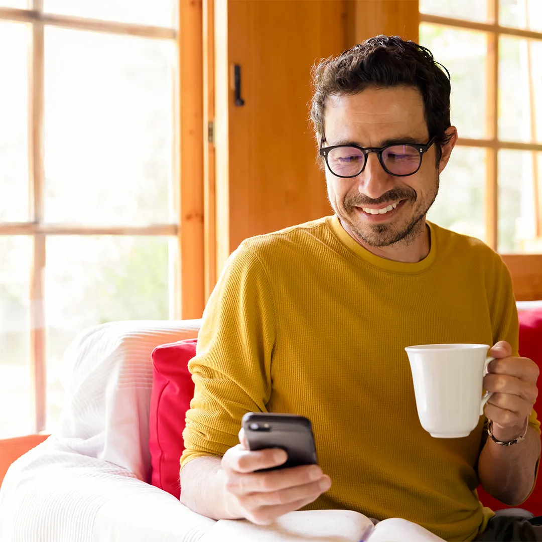 man using phone