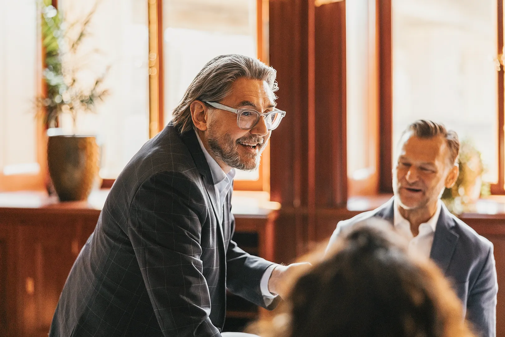 older businessman in meeting