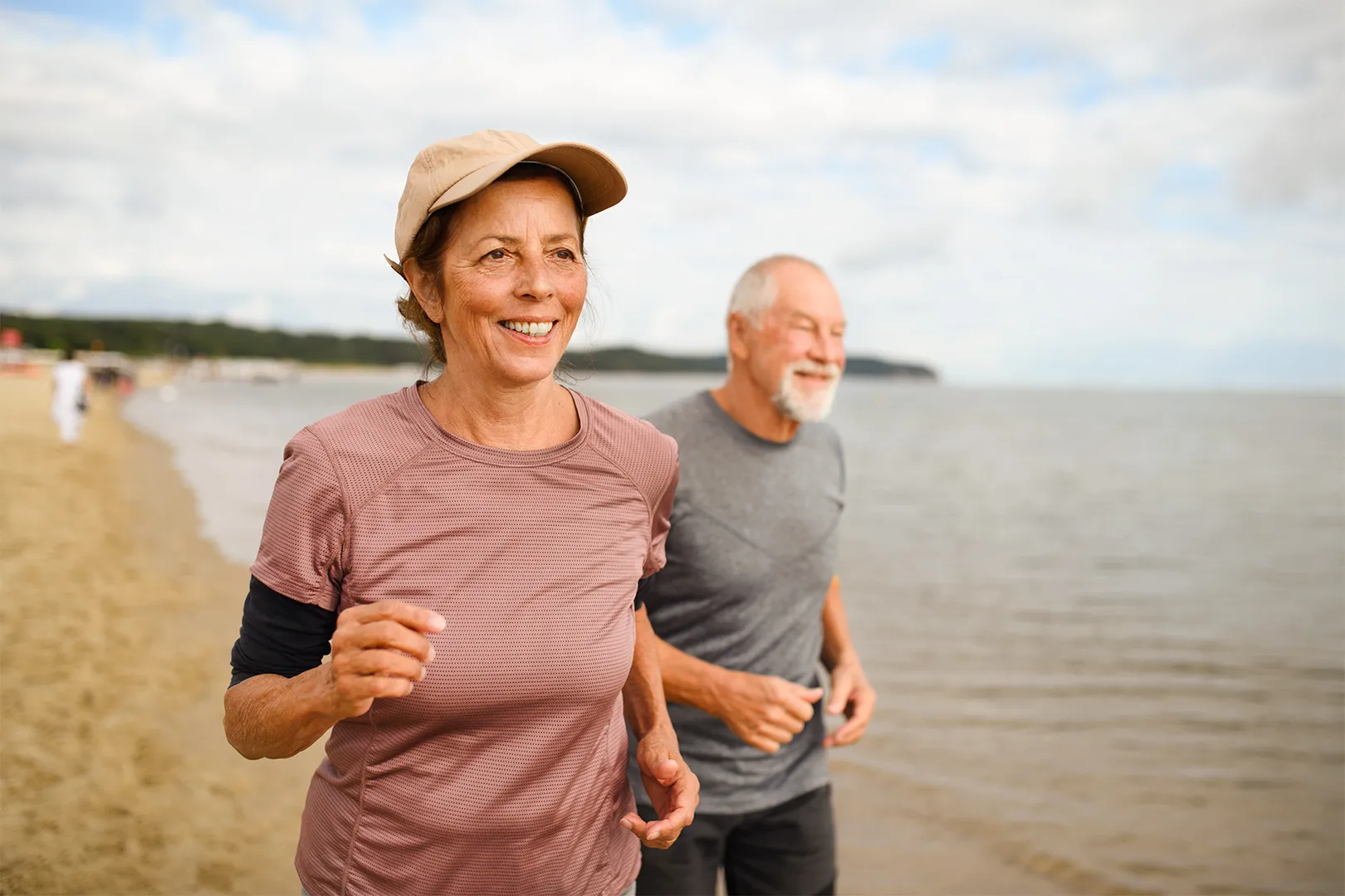 older couple running
