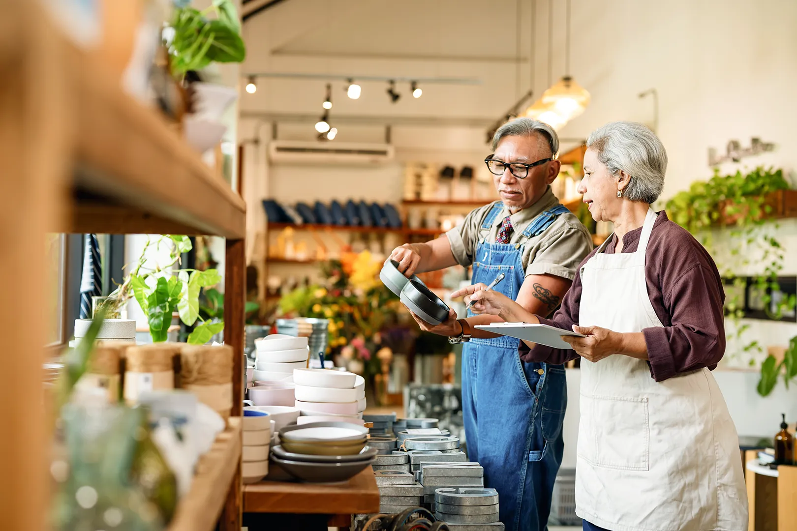 small business owners plant shop