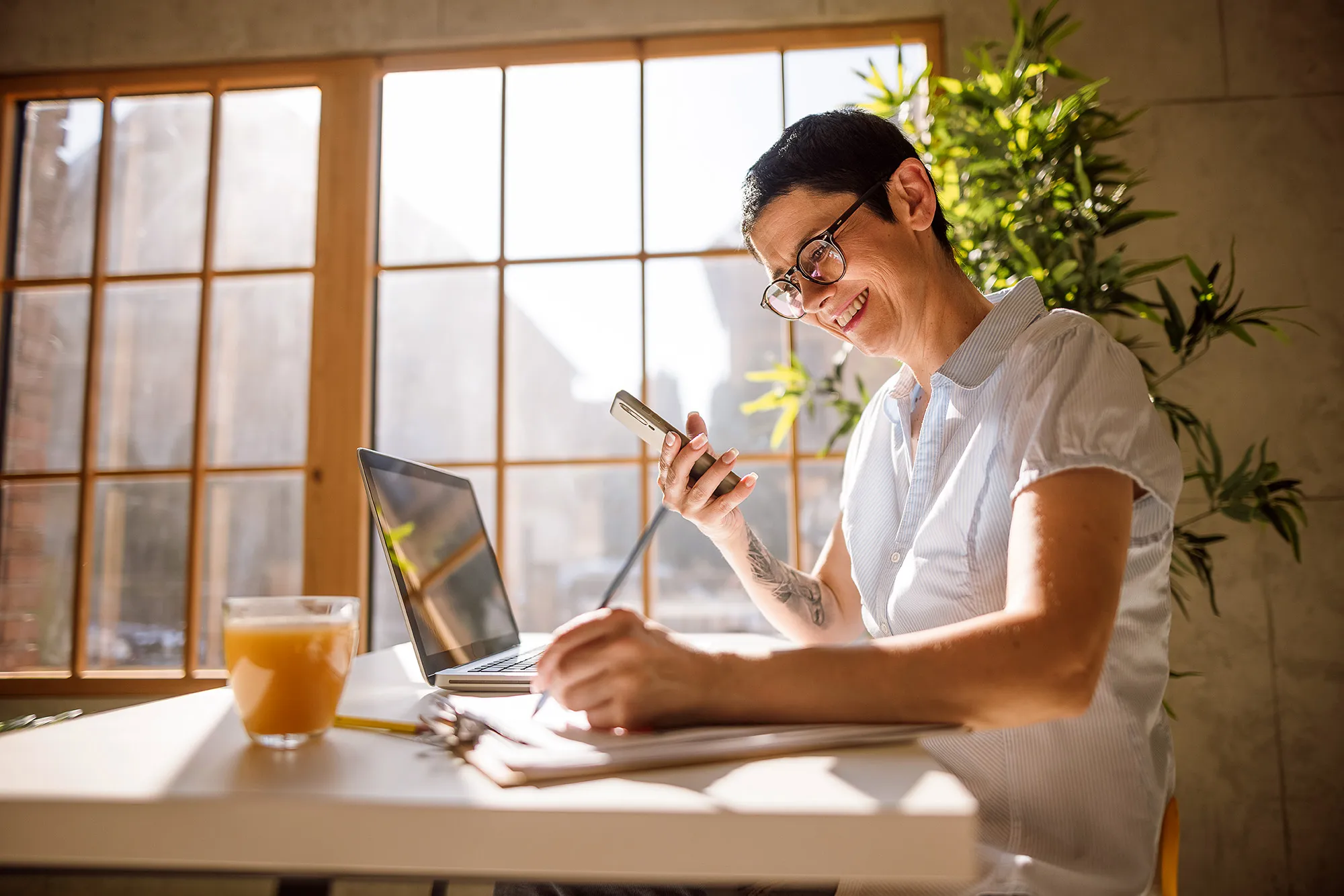 woman working from home