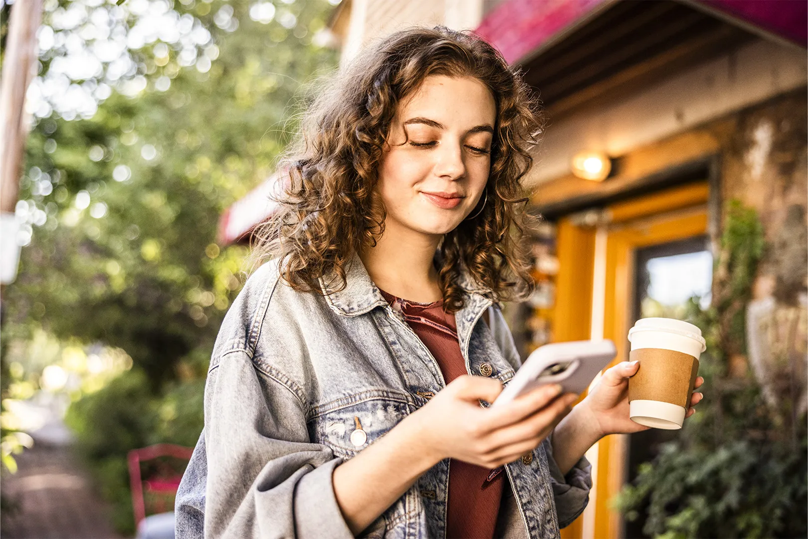 young woman on phone