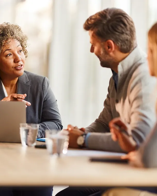 businesswomen meeting clients