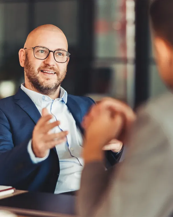 male advisor with client