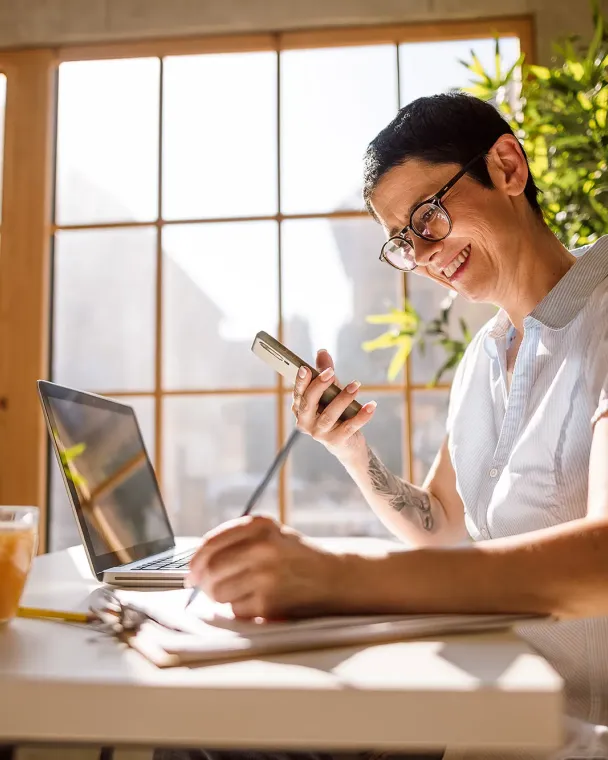 woman working from home