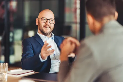 male advisor with client